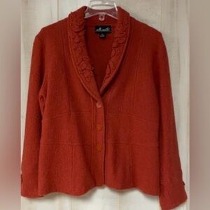 Willi Smith Orange Wool Button Jacket Size Medium EUC